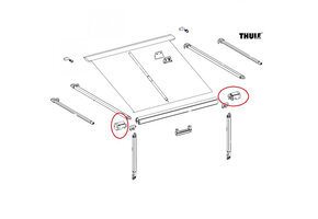 Thule Eindkap Roller Tube LH+RH 1200