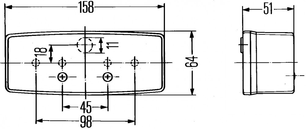 Hella Achterlicht Rem/ Knipper Opbouw Rechts 12/24V Hella Achterlicht Rem/ Knipper Opbouw Rechts 12/24V
