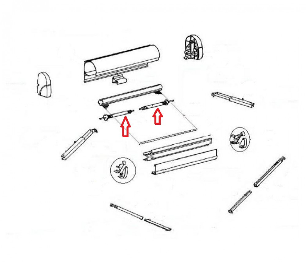 Thule torsion assy 2000 L+R 55230400