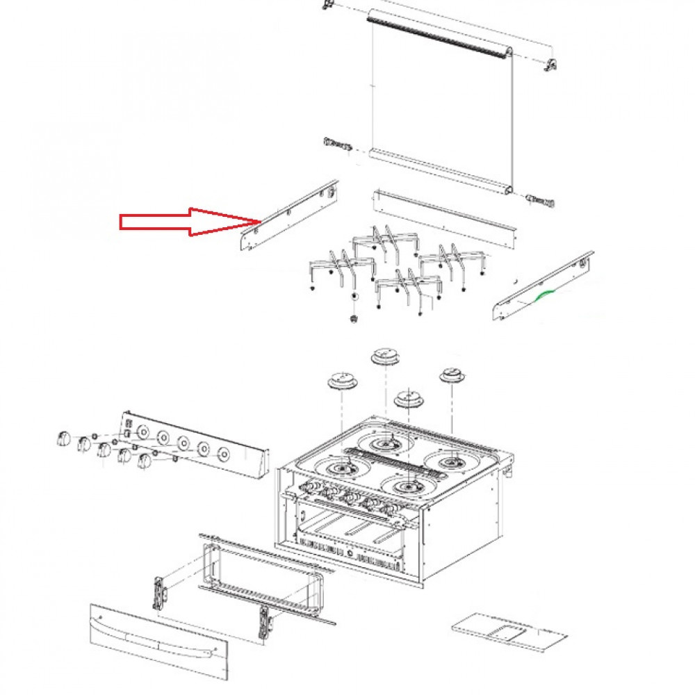 Dometic CU400 Profiel Fornuis Links