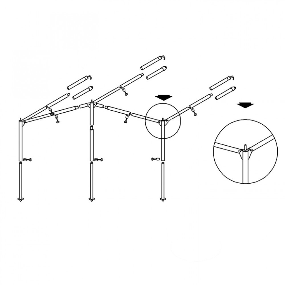 Campking Luifelframe Ameland L 25/22mm Alu Campking Luifelframe Ameland L 25/22mm Alu
