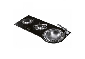 Can  Kookplaat 2-Pits met Spoelbak Rechts PV1364 Crystal