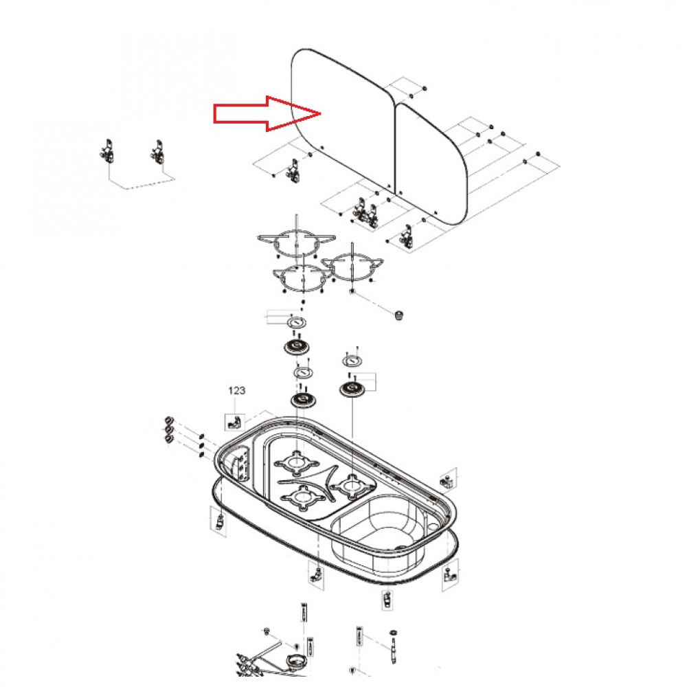 Dometic MO840 Komfoort Glasplaat Links