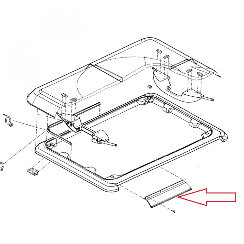Dometic Heki 1 Scharnier boven 540E13 Dometic Heki 1 Scharnier boven 540E13