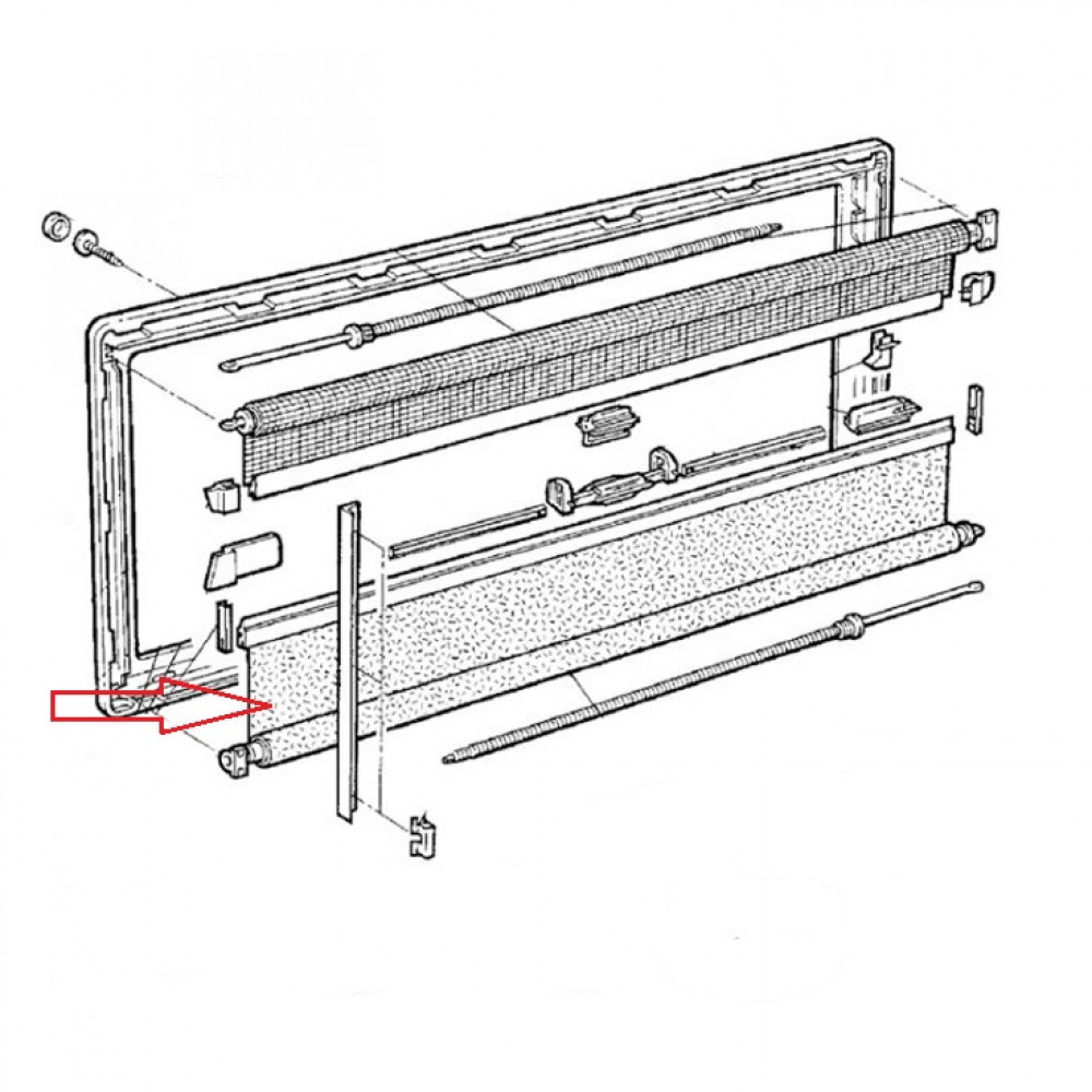 Dometic S3/S4 Verduisteringsrollo Aluminium/Wit 110x55