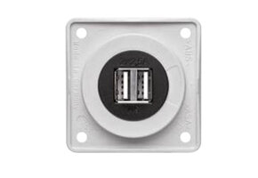 Berker Contactdoos 2x USB Lader 12V Inbouw Wit Hoogglans