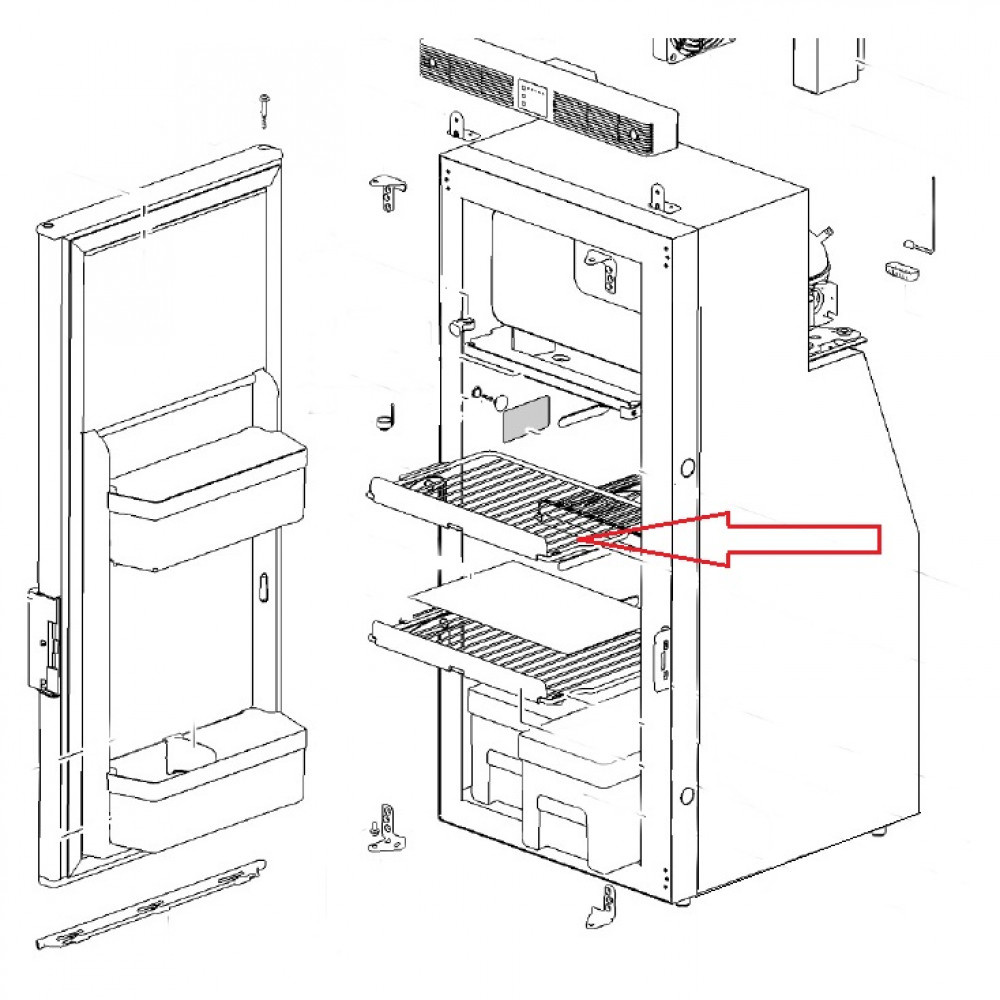 Thetford Koelkastrek Klein Boven T1090 Thetford Koelkastrek Klein Boven T1090