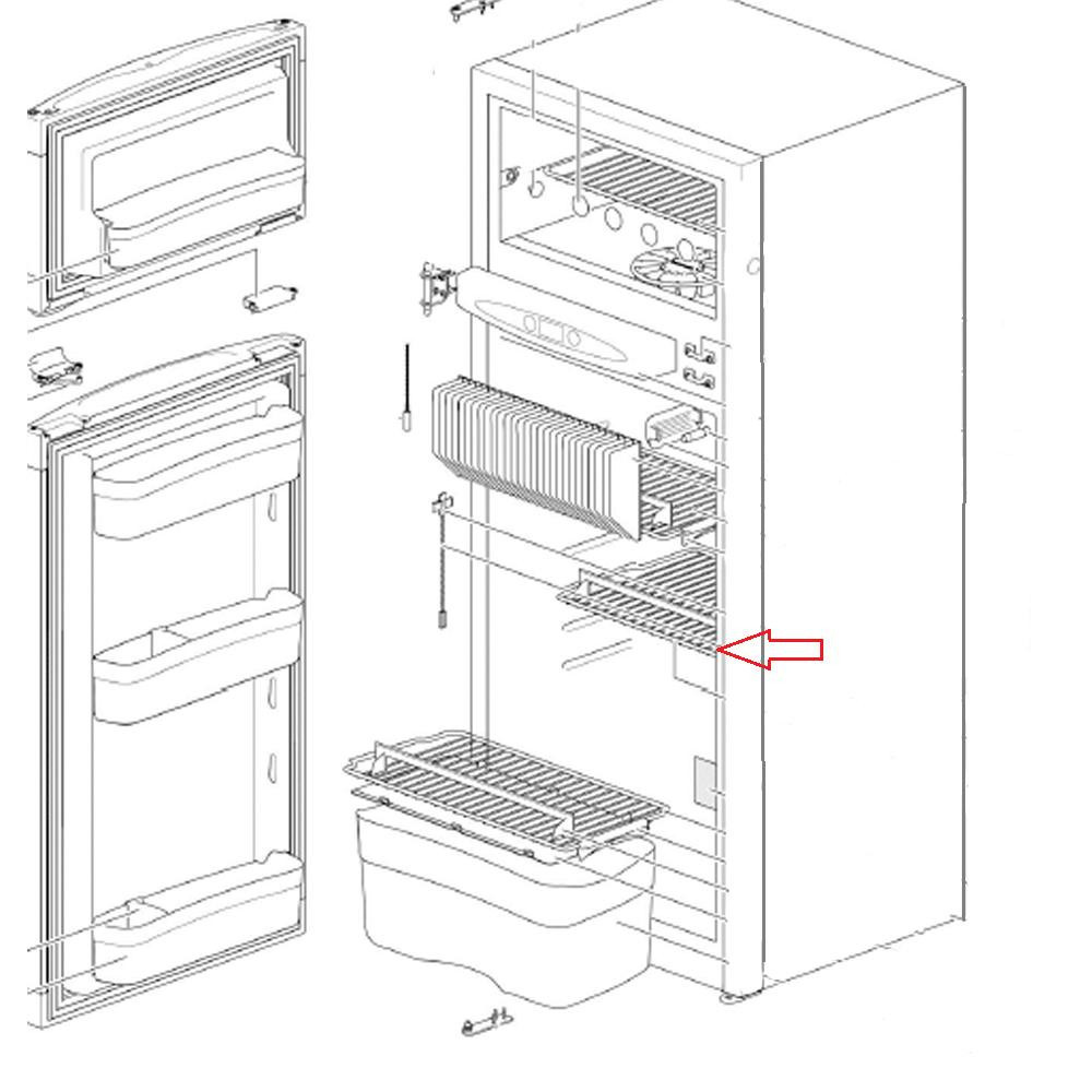 Thetford N175 Koelkast Rooster boven Groentebak