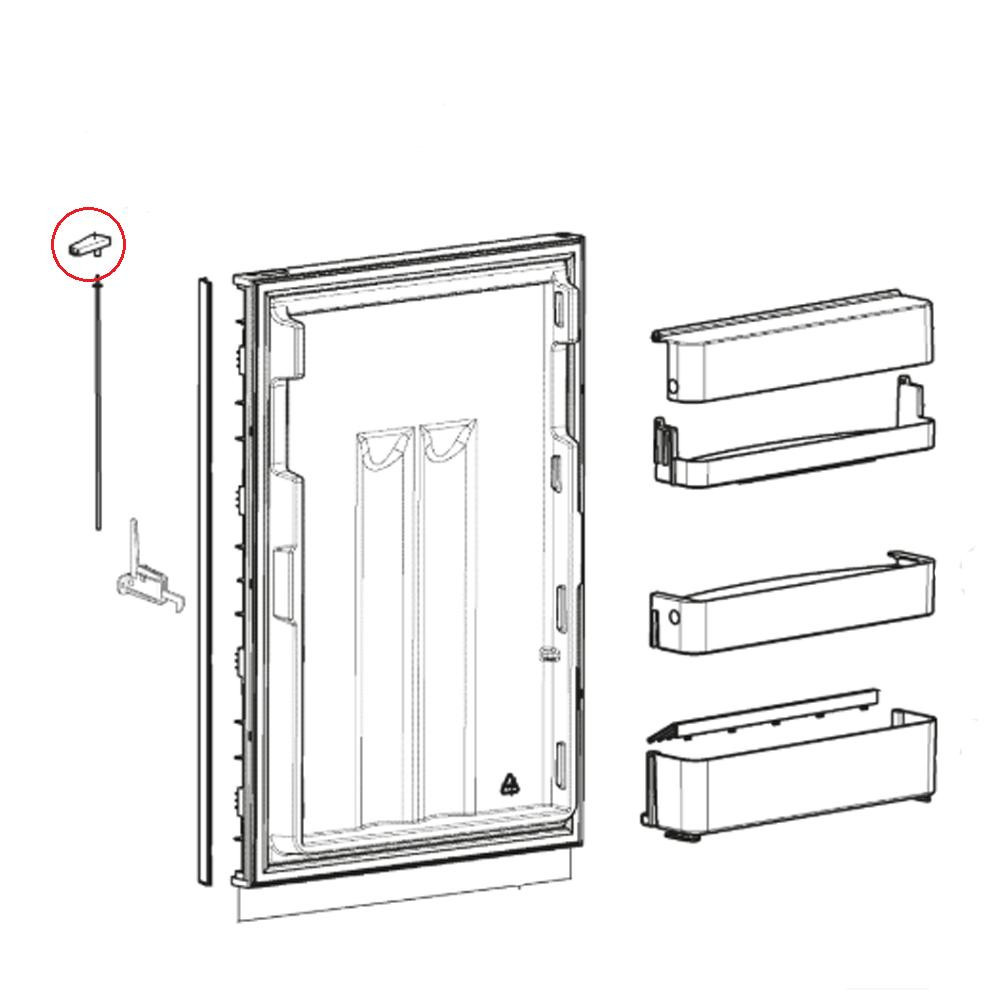 Dometic RM85.. Knop Deurvergrendeling rechts scharnier