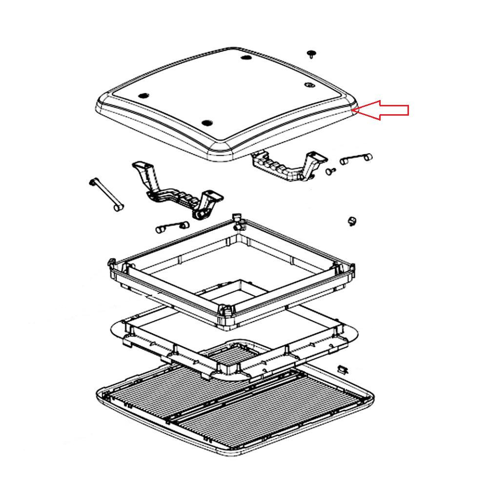 Dometic Mini Heki S Glaskoepel 40x40 Dometic Mini Heki S Glaskoepel 40x40