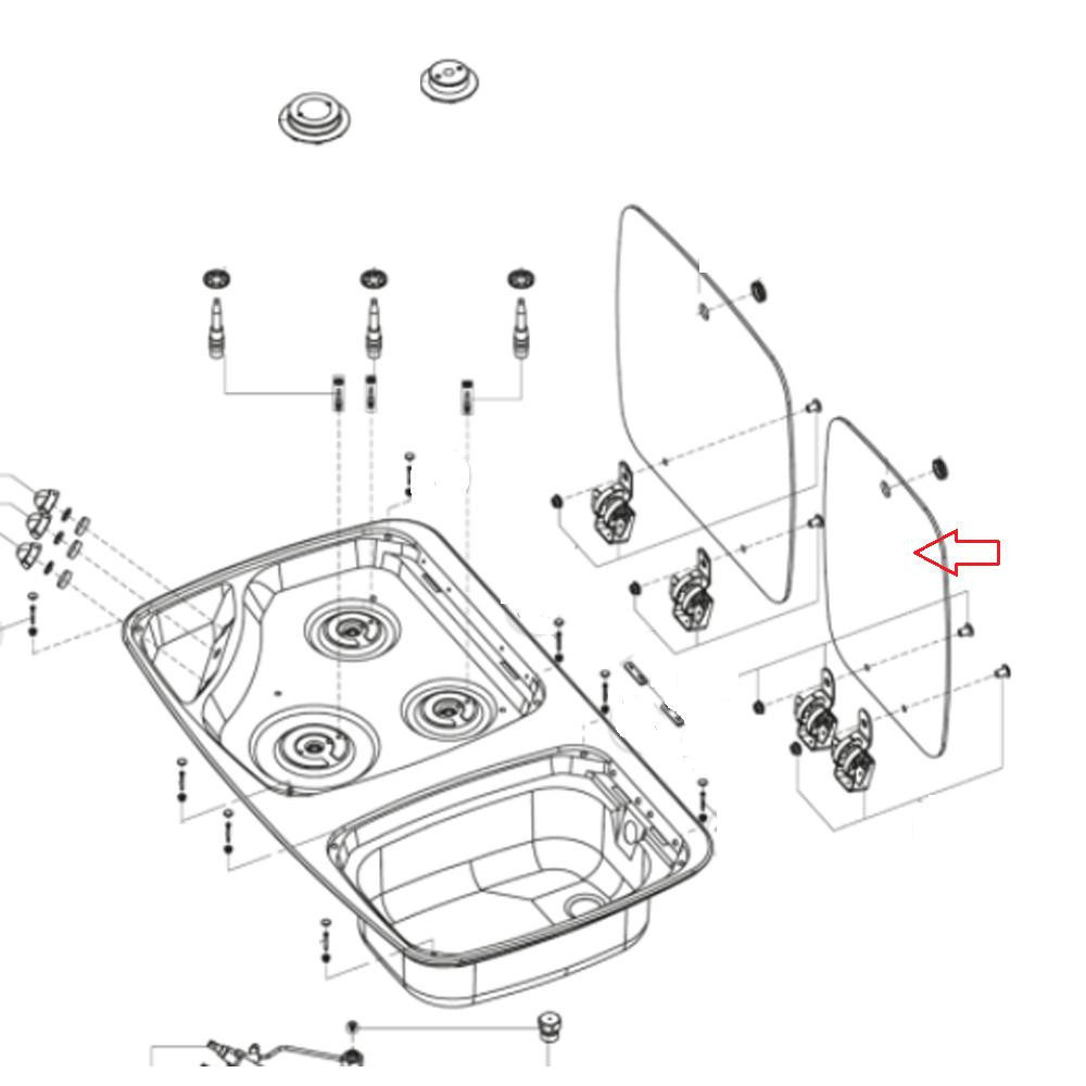 Dometic Glasplaat Spoelbak MO7103