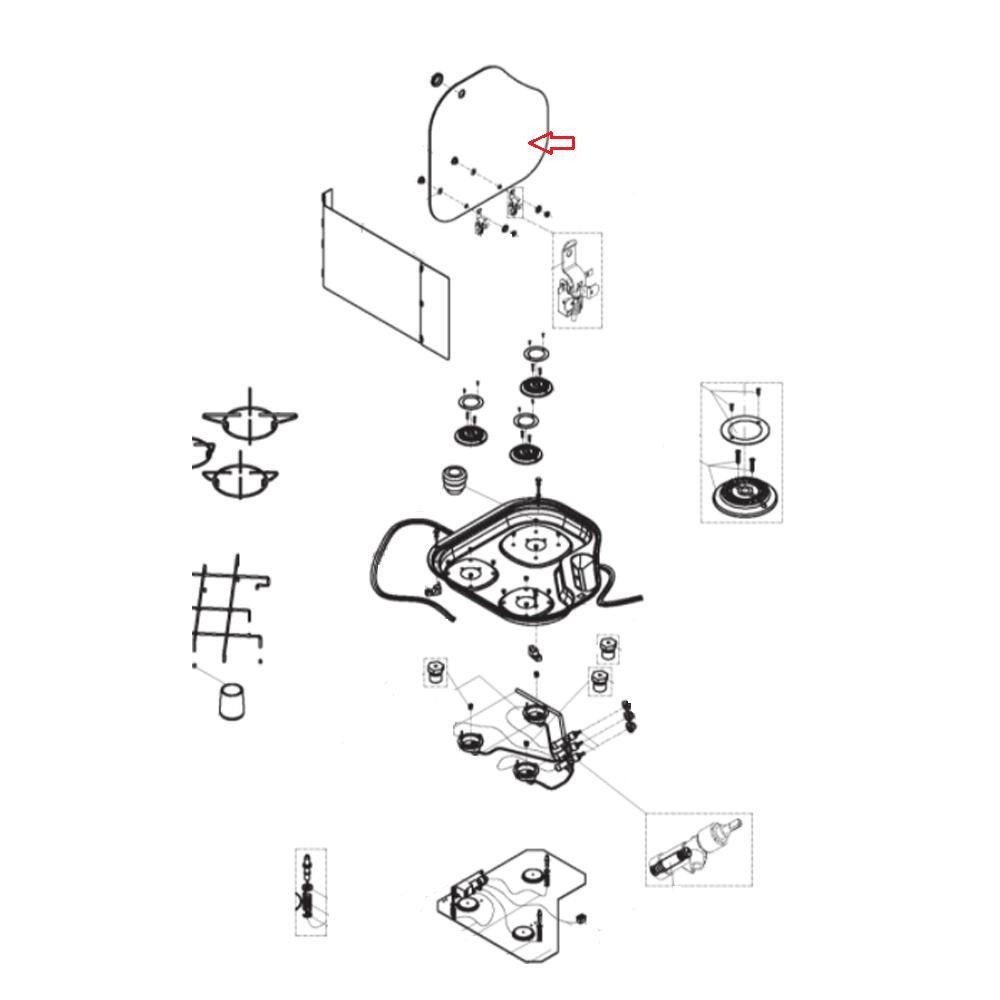 Dometic Kookplaat Glasdeksel Links CE04-DF/L