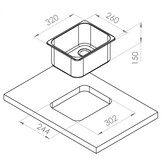 Navy Load Spoelbak Rechthoekig RVS 320x260