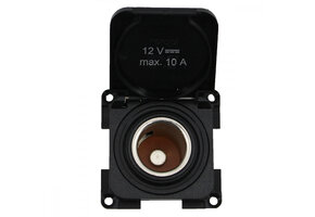 Presto Contactdoos 12V S-30.000 Zwart Klapdeksel