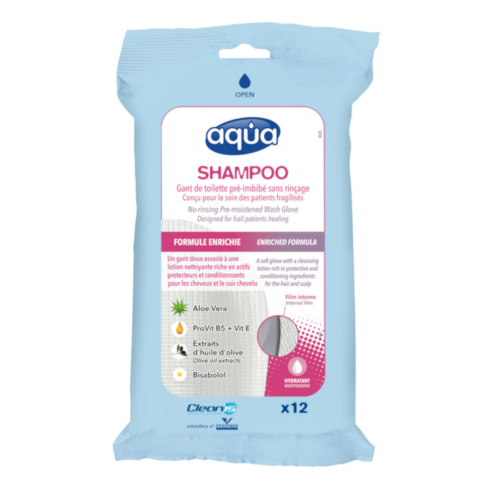 Aqua Washand Vochtig Shampoo 12st. Aqua Washand Vochtig Shampoo 12st.