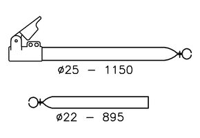 Campking Verandastang 25/22mm 120-200cm Aluminium Quickgrip