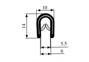 Klemprofiel Zelfklemmend U-Profiel 2-5mm 50mtr