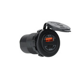 Power Line Contactdoos USB-A QC3.0 + USB-C QC4.0 Lader Power Line Contactdoos USB-A QC3.0 + USB-C QC4.0 Lader