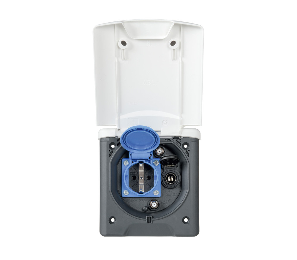 Inbouwstekkerdoos Design 2014 230V/12V/Sat Wit Inbouwstekkerdoos Design 2014 230V/12V/Sat Wit