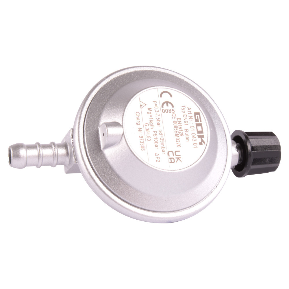 GOK Drukregelaar Campingaz 30mb Slangpilaar GOK Drukregelaar Campingaz 30mb Slangpilaar