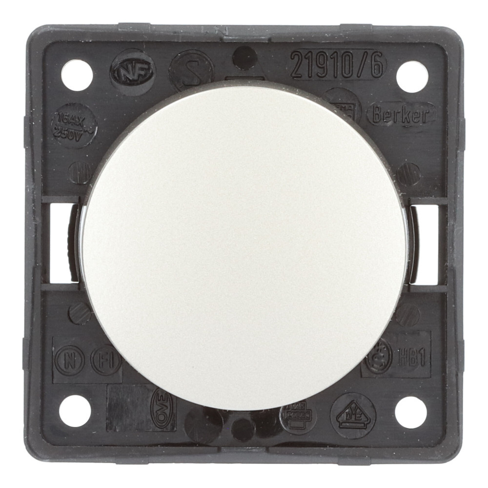 Berker Aan/Uitschakelaar Flow/Pure Inbouw RVS Mat 230V