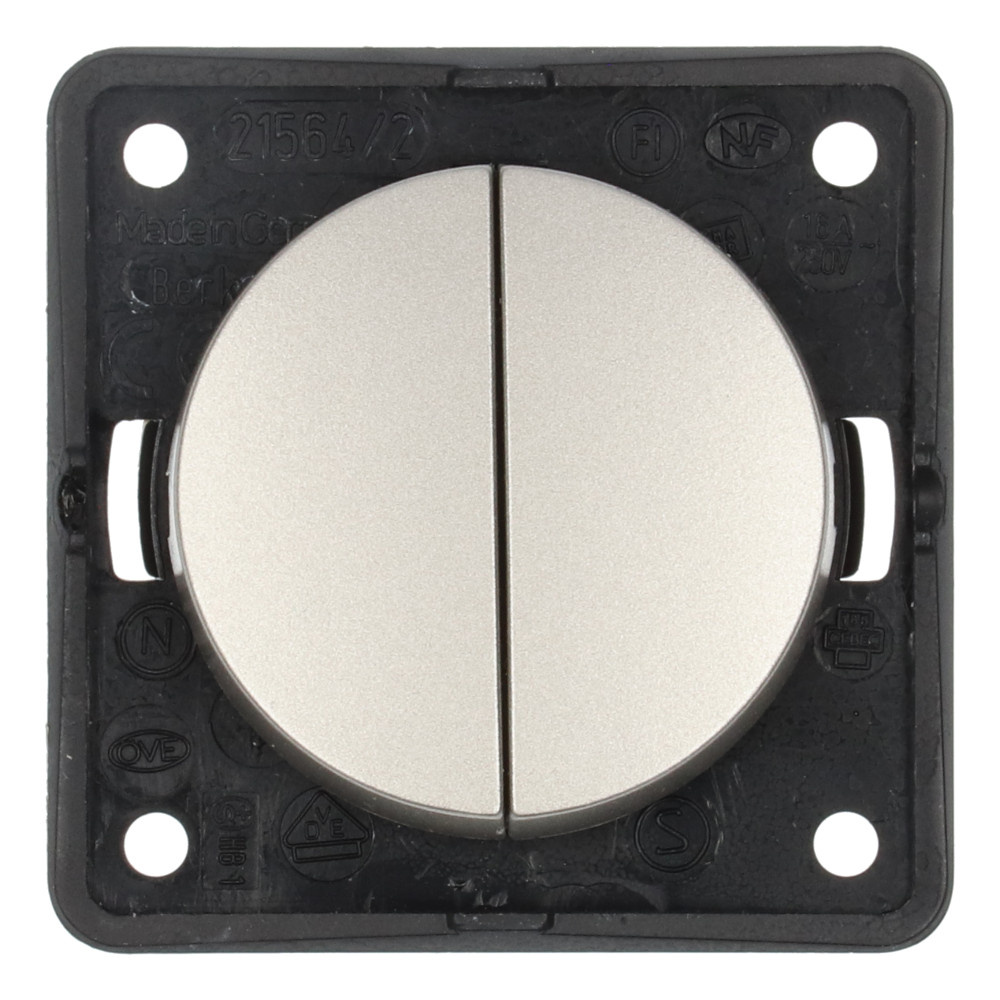 Berker Serieschakelaar Flow/Pure Inbouw RVS Mat Berker Serieschakelaar Flow/Pure Inbouw RVS Mat