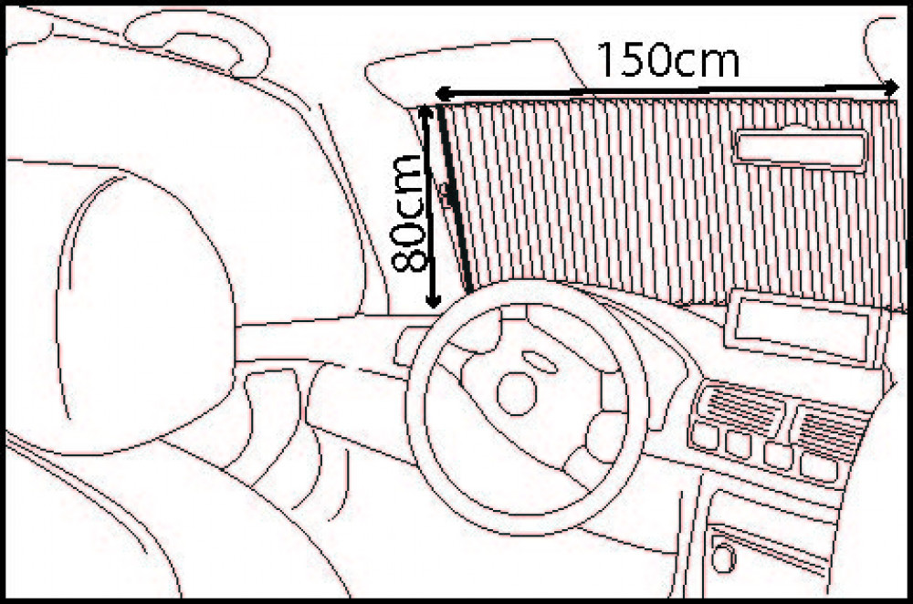 Zonnescherm Binnenzijde 80x150 Zonnescherm Binnenzijde 80x150