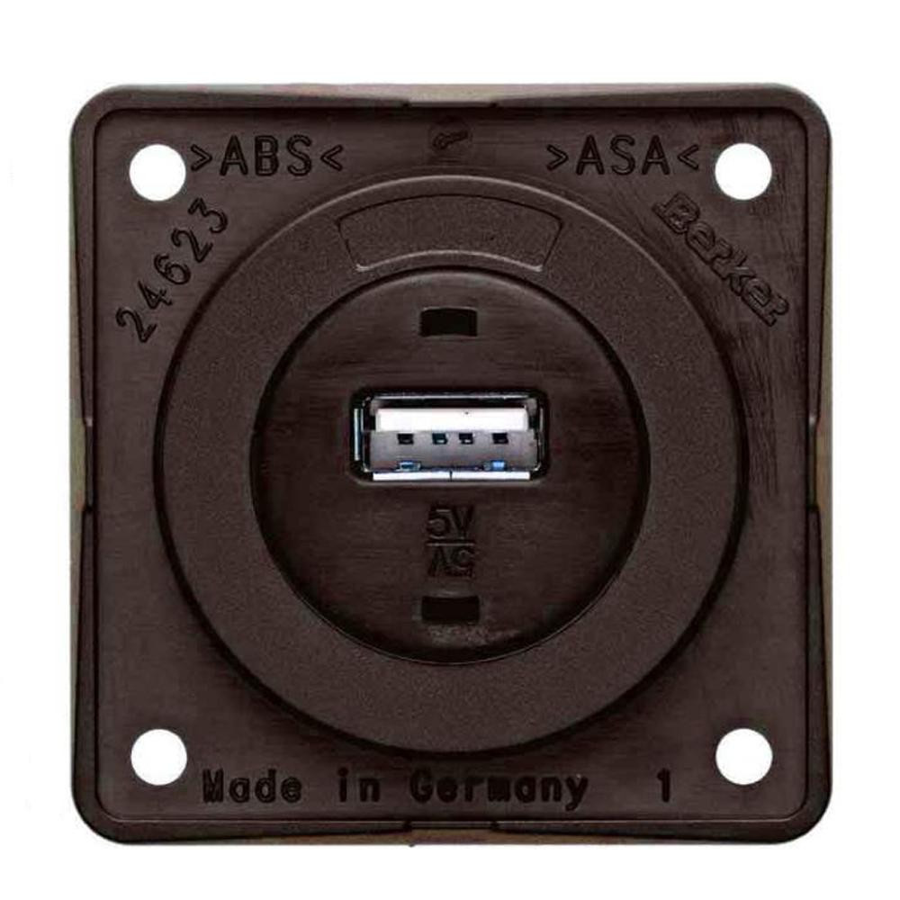 Berker Contactdoos 1x USB Lader 12V Inbouw Bruin Mat Berker Contactdoos 1x USB Lader 12V Inbouw Bruin Mat
