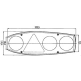 Hella Achterlicht Caraluna II Rem/ Knipper/ Mist/ Zijmarkering/ Driehoek Reflector Links Hella Achterlicht Caraluna II Rem/ Knipper/ Mist/ Zijmarkering/ Driehoek Reflector Links
