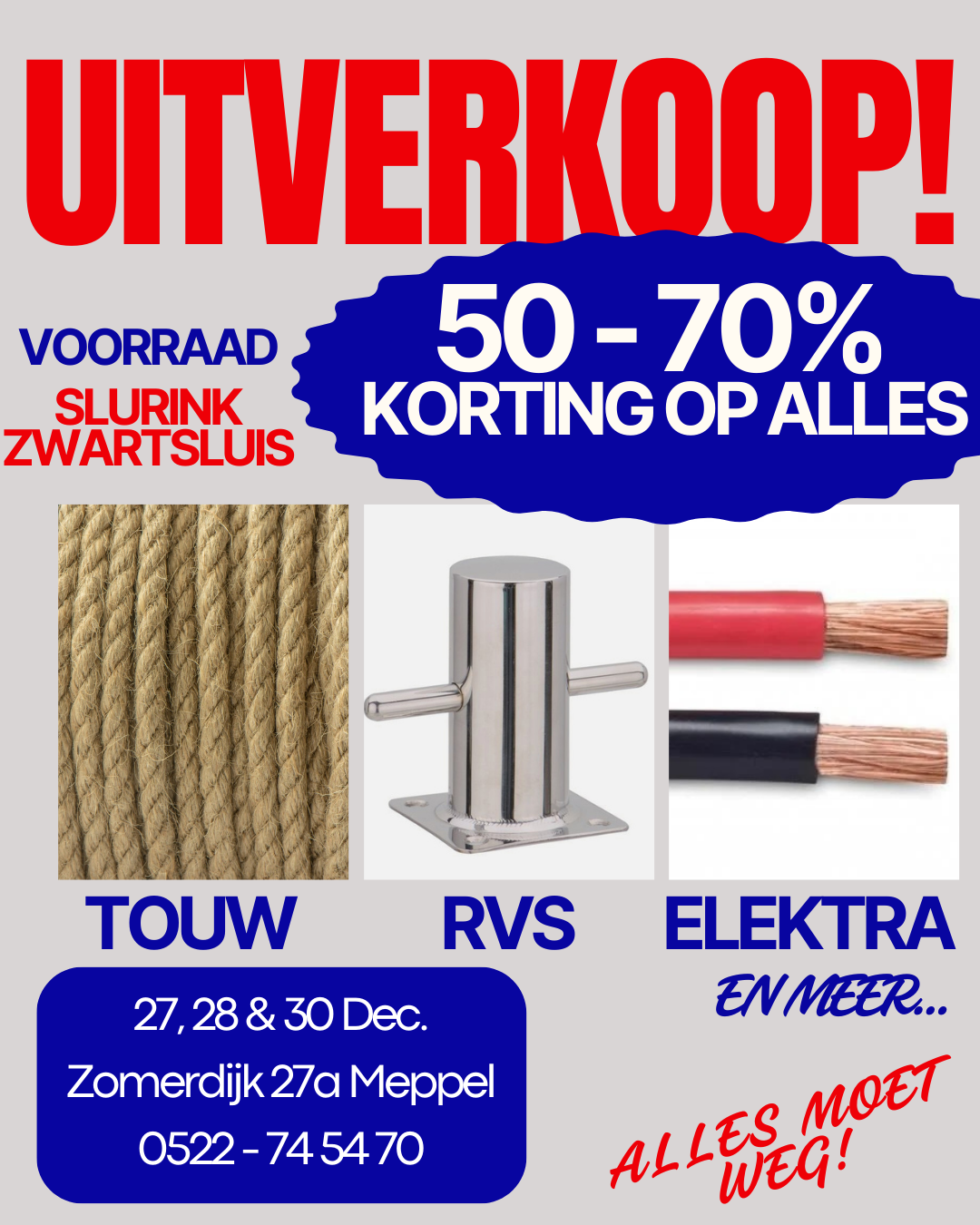 Uitverkoop Watersport Slurink Zwartsluis