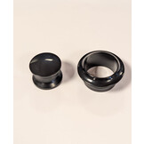 Knop+Ring Pushlock Zwart 2st.