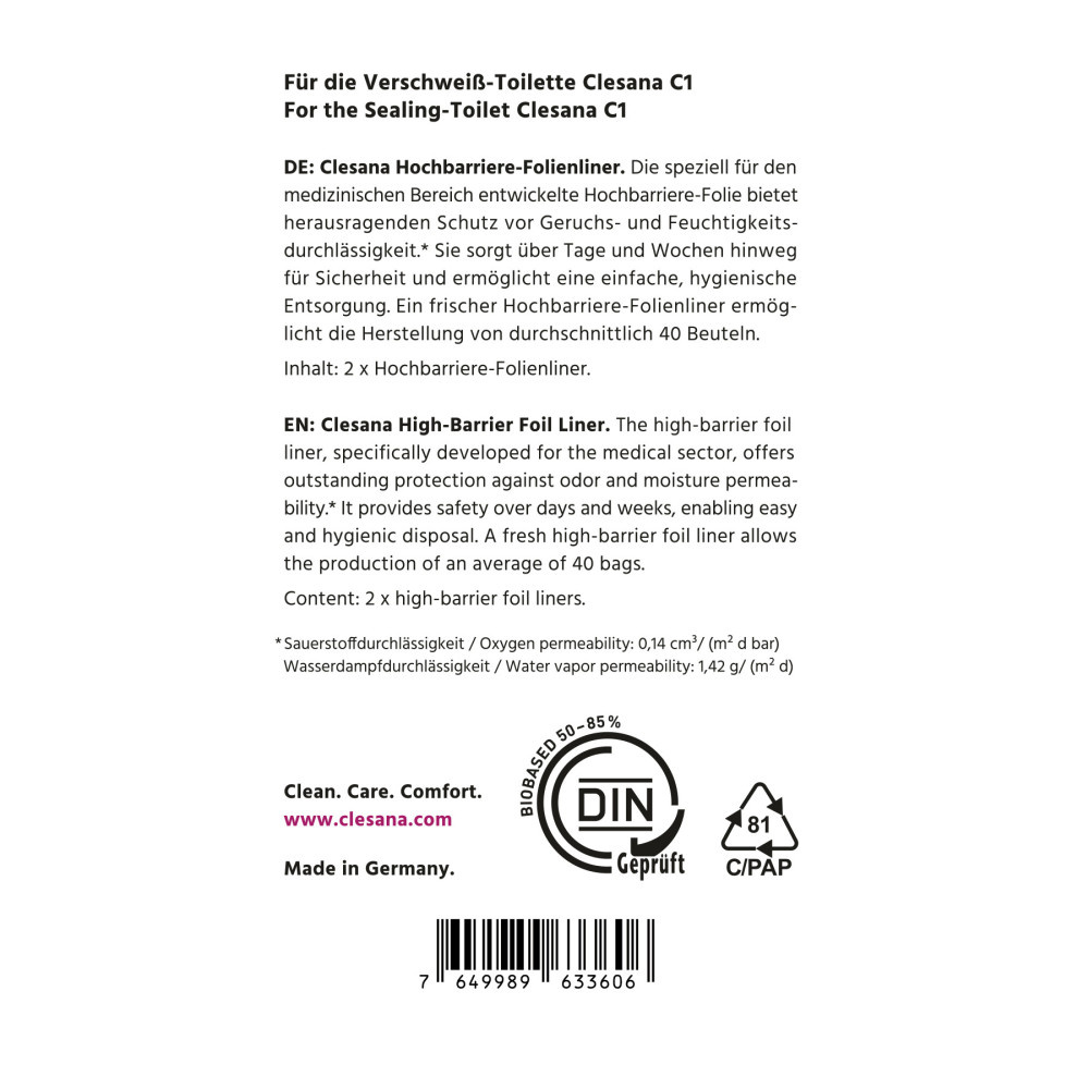 Clesana BIO Barrier Film Liner