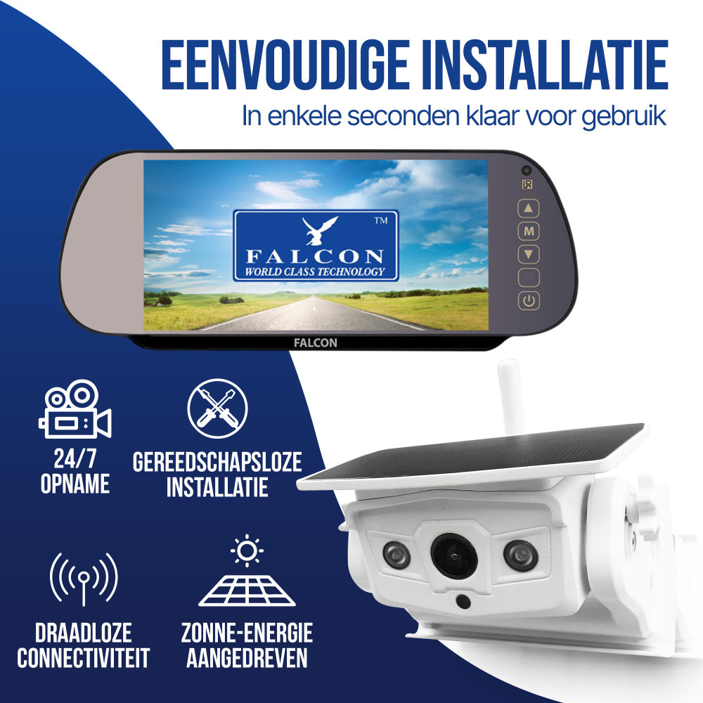 Falcon Achteruitrijcamera + Digitale Spiegel