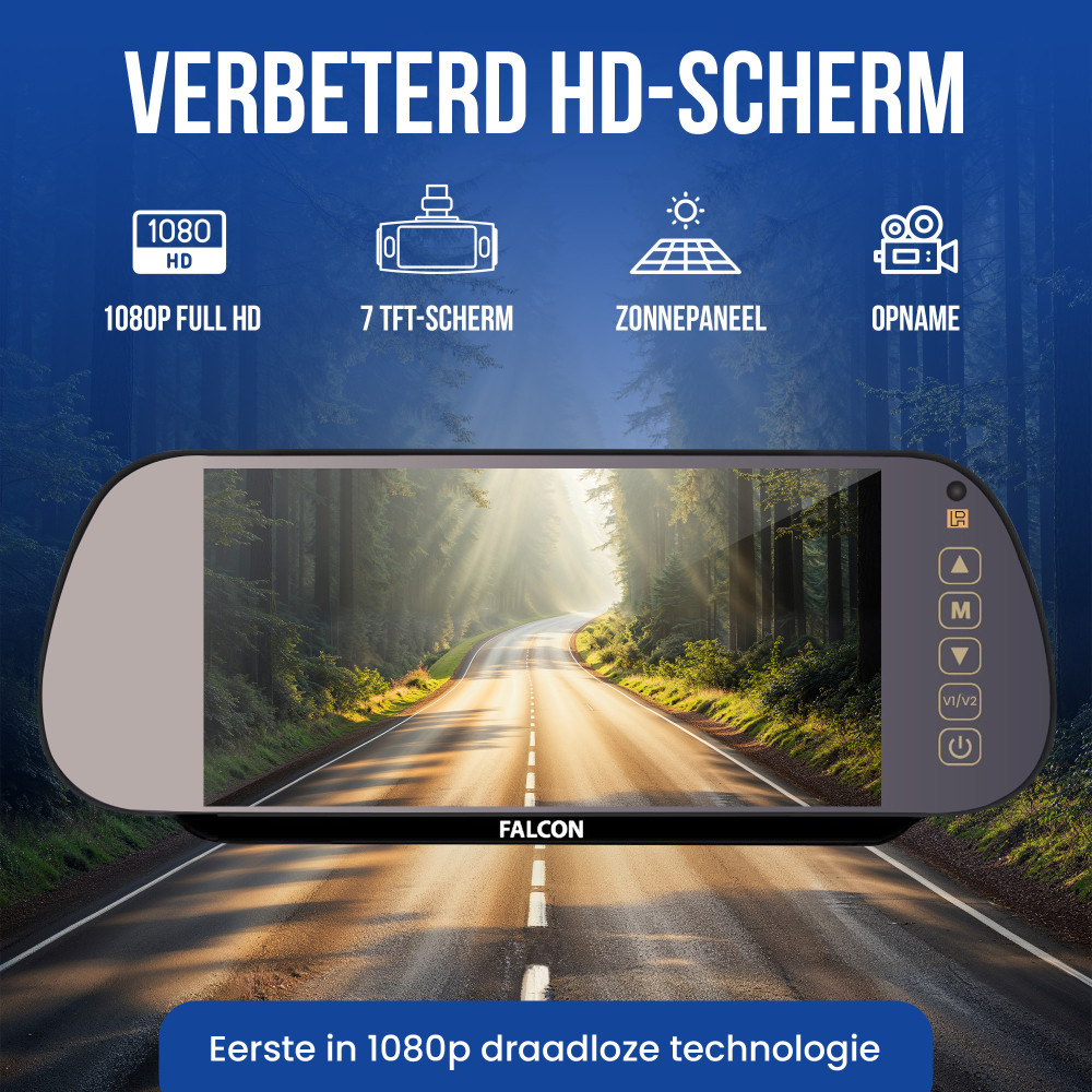 Falcon Achteruitrijcamera + Digitale Spiegel