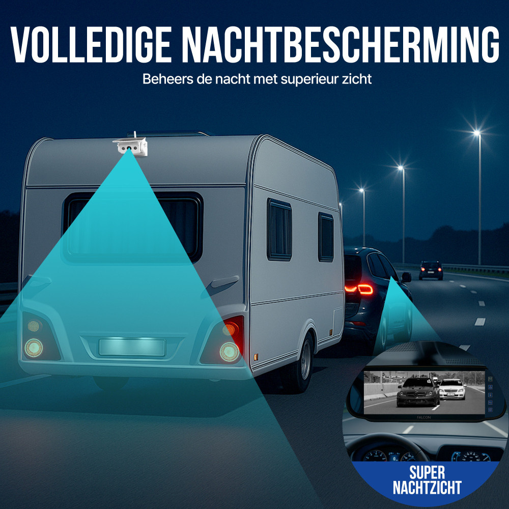 Falcon Achteruitrijcamera + Digitale Spiegel