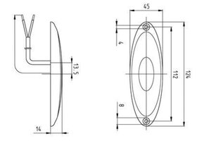 Jokon Zijmarkering LED SMLR2010 Ovaal Opbouw Oranje-Grijs Frame