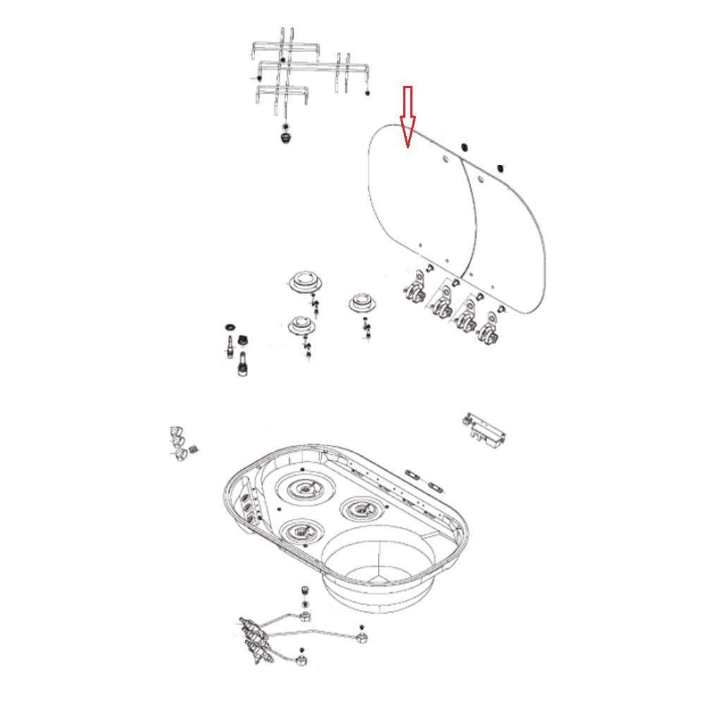 Dometic MO8323 Afdekplaat Glas Links