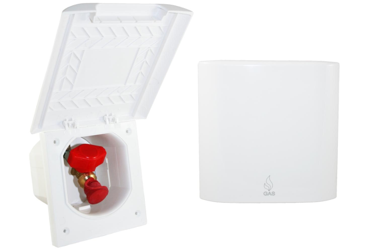 Gasinbouwdoos Vierkant met Gaskraan Wit Element Line