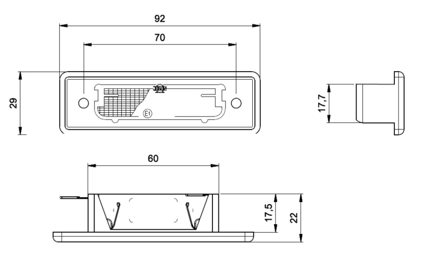 Jokon Kentekenverlichting K570 Inbouw Links 12/24V Jokon Kentekenverlichting K570 Inbouw Links 12/24V