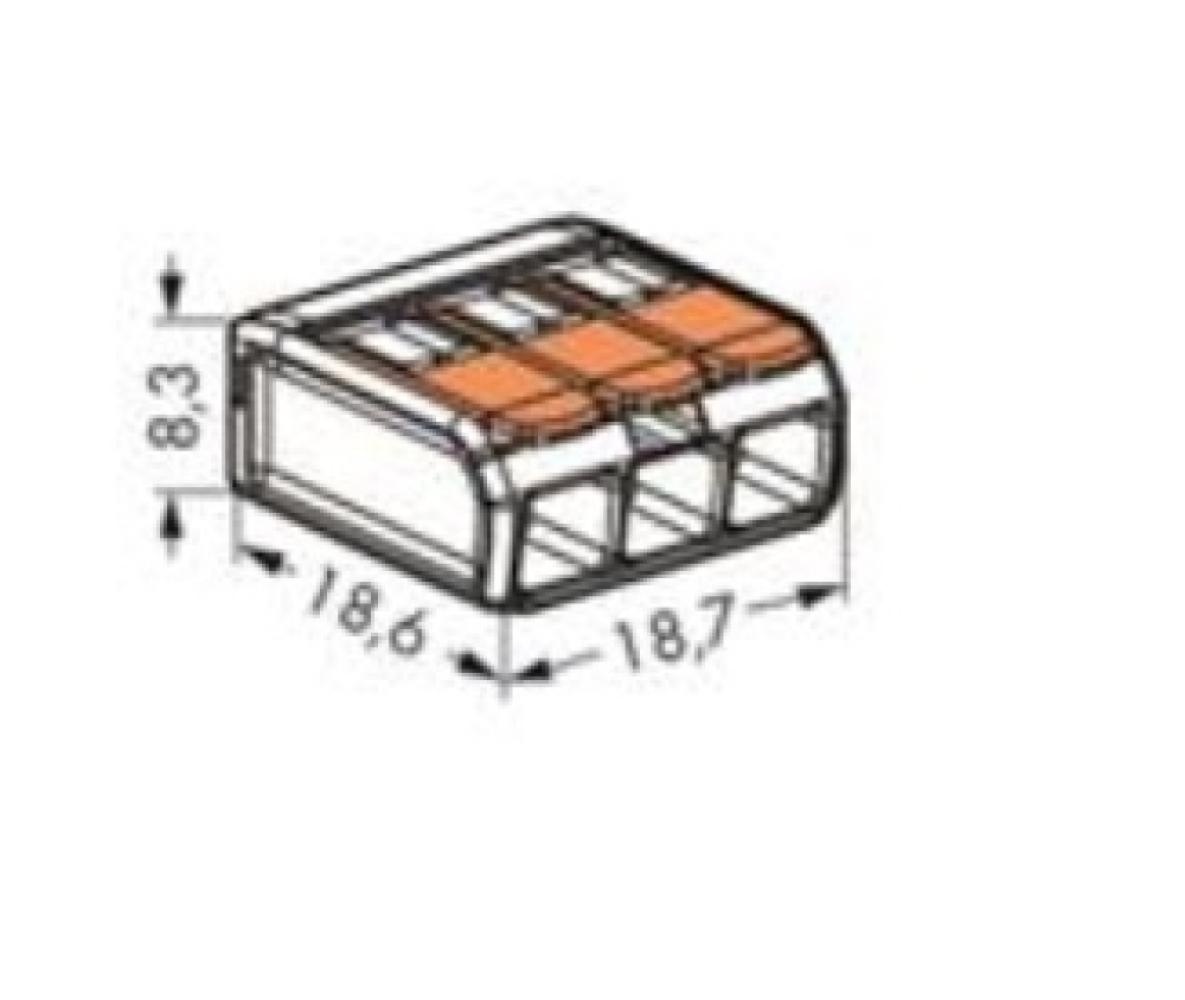Wago 221 Lasklem 3-Weg Wago 221 Lasklem 3-Weg