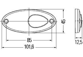 Hella Breedtelicht LED met Reflector Ovaal Opbouw Wit