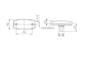 Jokon Zijmarkering SMLR1006 Rechthoekig Inbouw Oranje