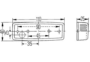 Hella Zijmarkering met Reflector Rechthoekig Opbouw Oranje