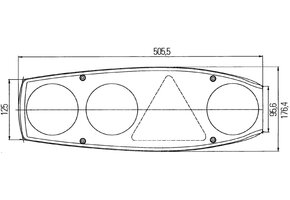 Hella Achterlicht Caraluna II Rem/ Knipper/ Achteruitrij/ Driehoek Reflector Rechts