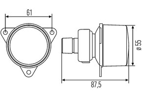 Hella Achteruitrijlicht Rond Grijs 12/24V