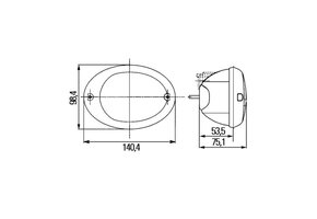 Hella Mistlicht Agroluna Ovaal Rood 12/24V