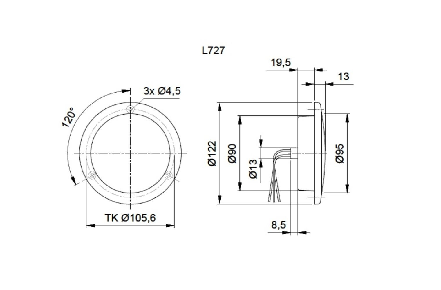 Jokon Remlicht/Achterlicht LED 727 Rond Wit Jokon Remlicht/Achterlicht LED 727 Rond Wit