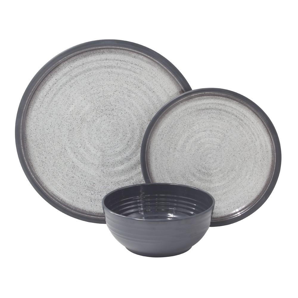 ViaMondo Melamine Servies Graniet 12-delig ViaMondo Melamine Servies Graniet 12-delig