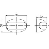 Hella Markering LED Ovaal Opbouw Wit met Rood Binnenglas