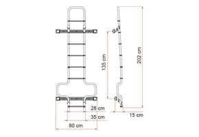 Fiamma Ladder Deluxe DJ Ducato H3 Deep Black
